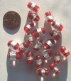 13mm 20 Oval Silver Foil Red & Clear